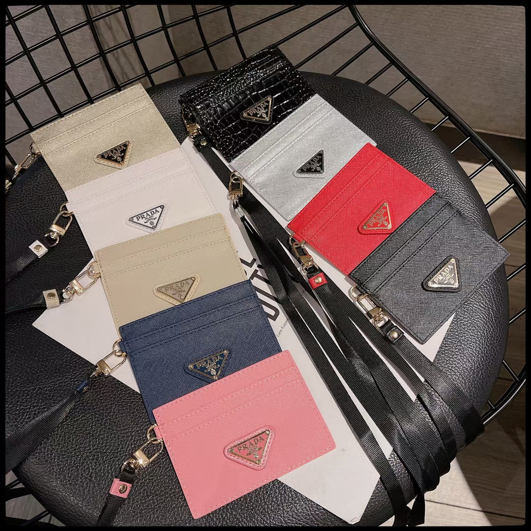 Prada Leather Slim Wallet Card Case - Iconic Elegance in Your Pocket