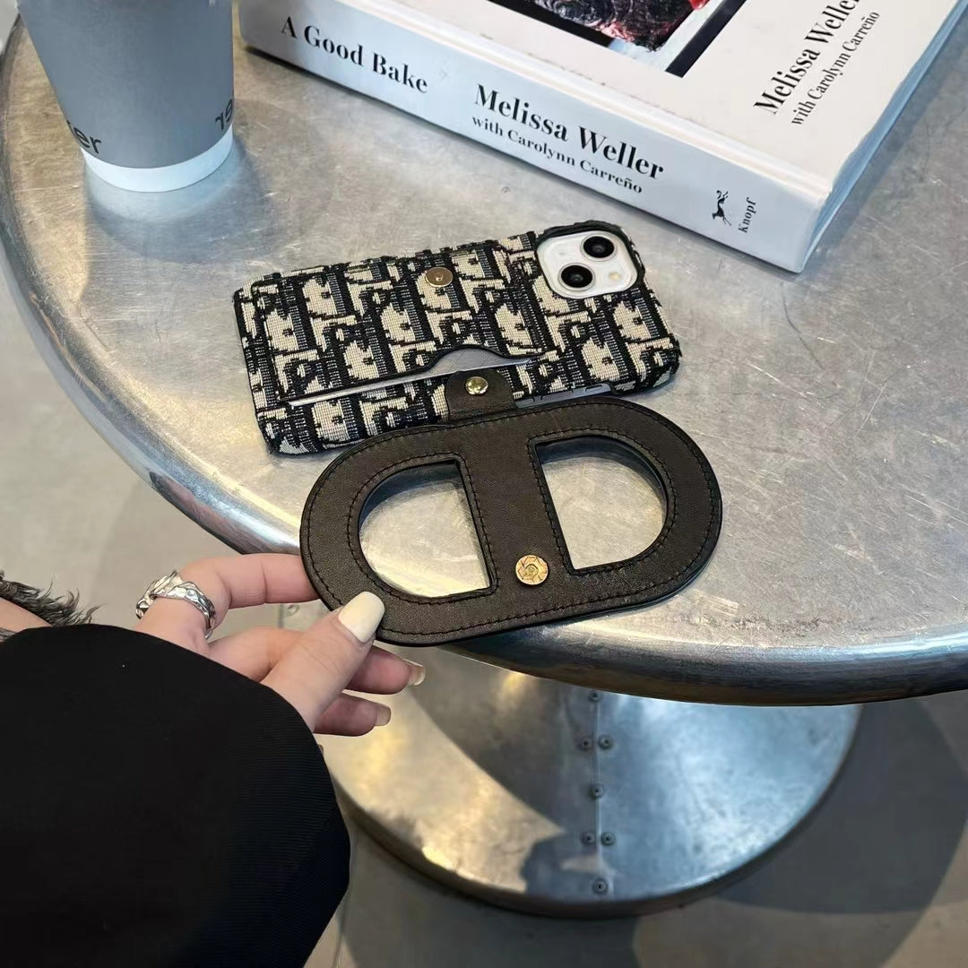Dior Iconic Luxury iPhone Case with Card Pocket packaged in Dior branded box