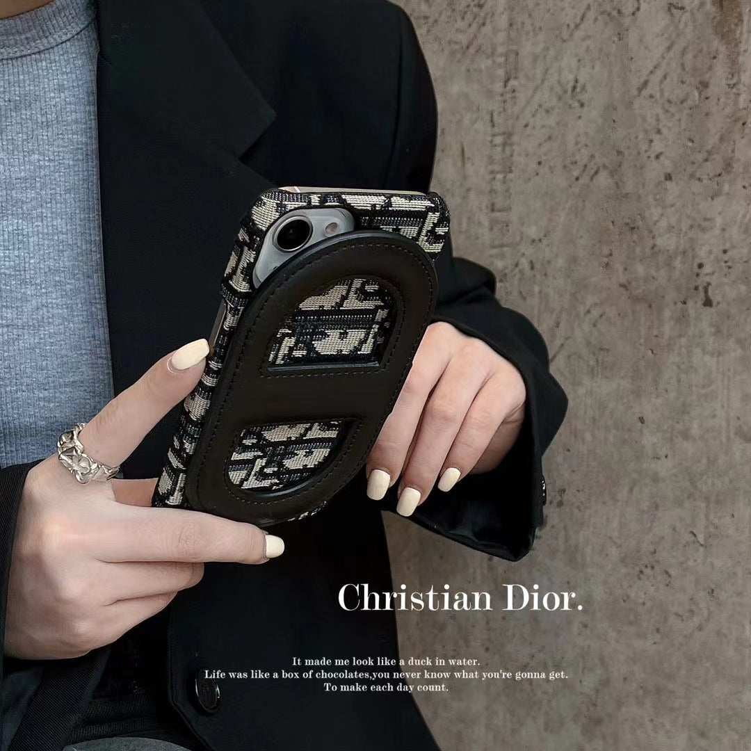 Dior Iconic Luxury iPhone Case with Card Pocket packaged in Dior branded box