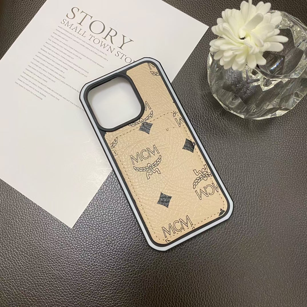 MCM Classic Monogram iPhone Case with Card Holder