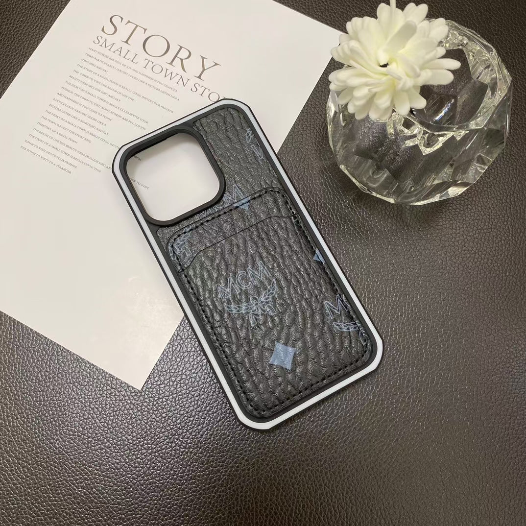 MCM Classic Monogram iPhone Case with Card Holder