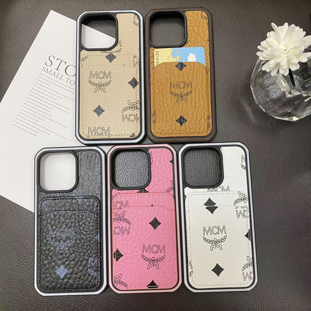 MCM Classic Monogram iPhone Case with Card Holder