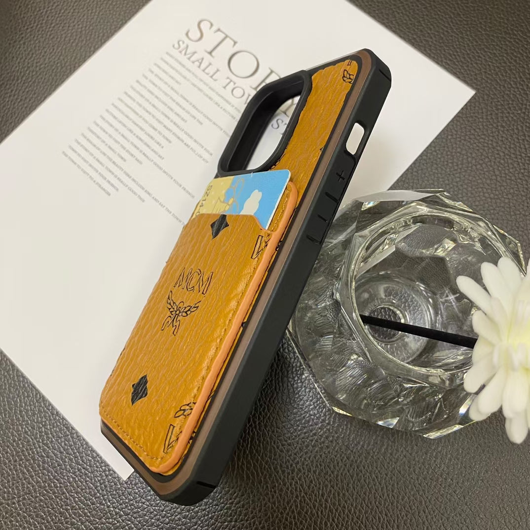 MCM Classic Monogram iPhone Case with Card Holder