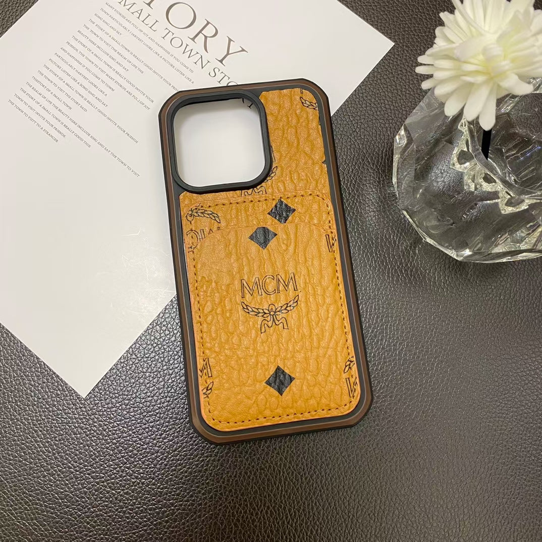 MCM Classic Monogram iPhone Case with Card Holder
