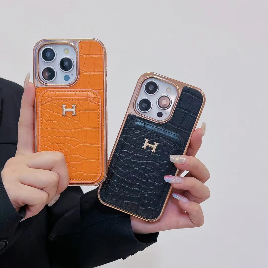 Hermes Luxe iPhone Case with Card Case