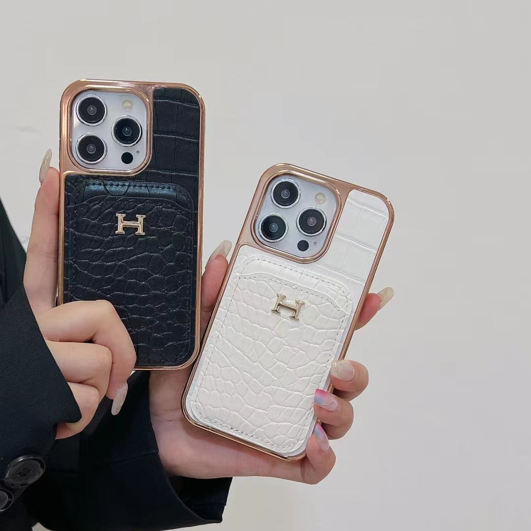 Hermes Luxe iPhone Case with Card Case
