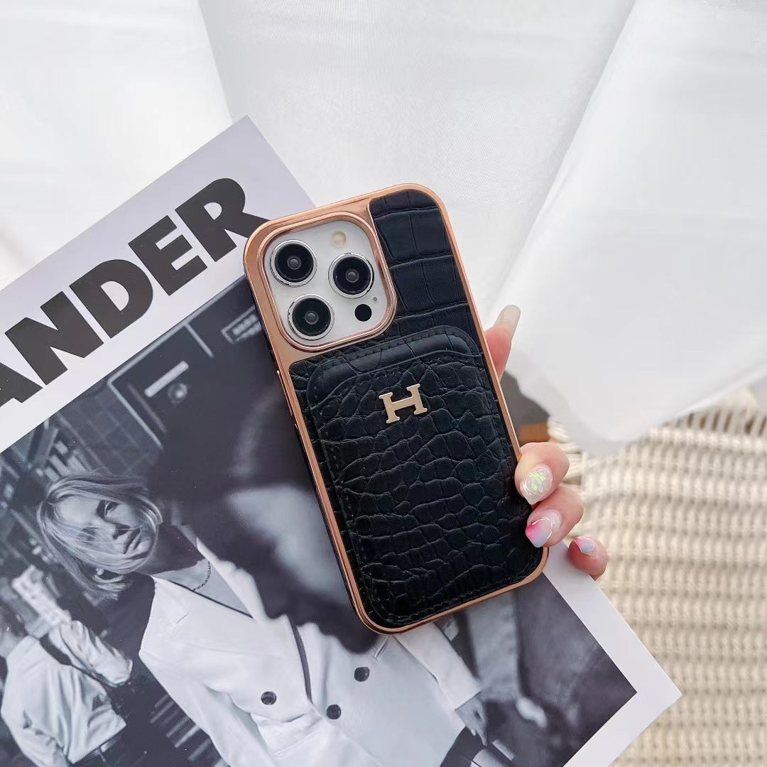 Hermes Luxe iPhone Case with Card Case
