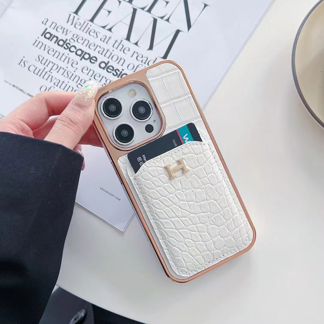 Hermes Luxe iPhone Case with Card Case