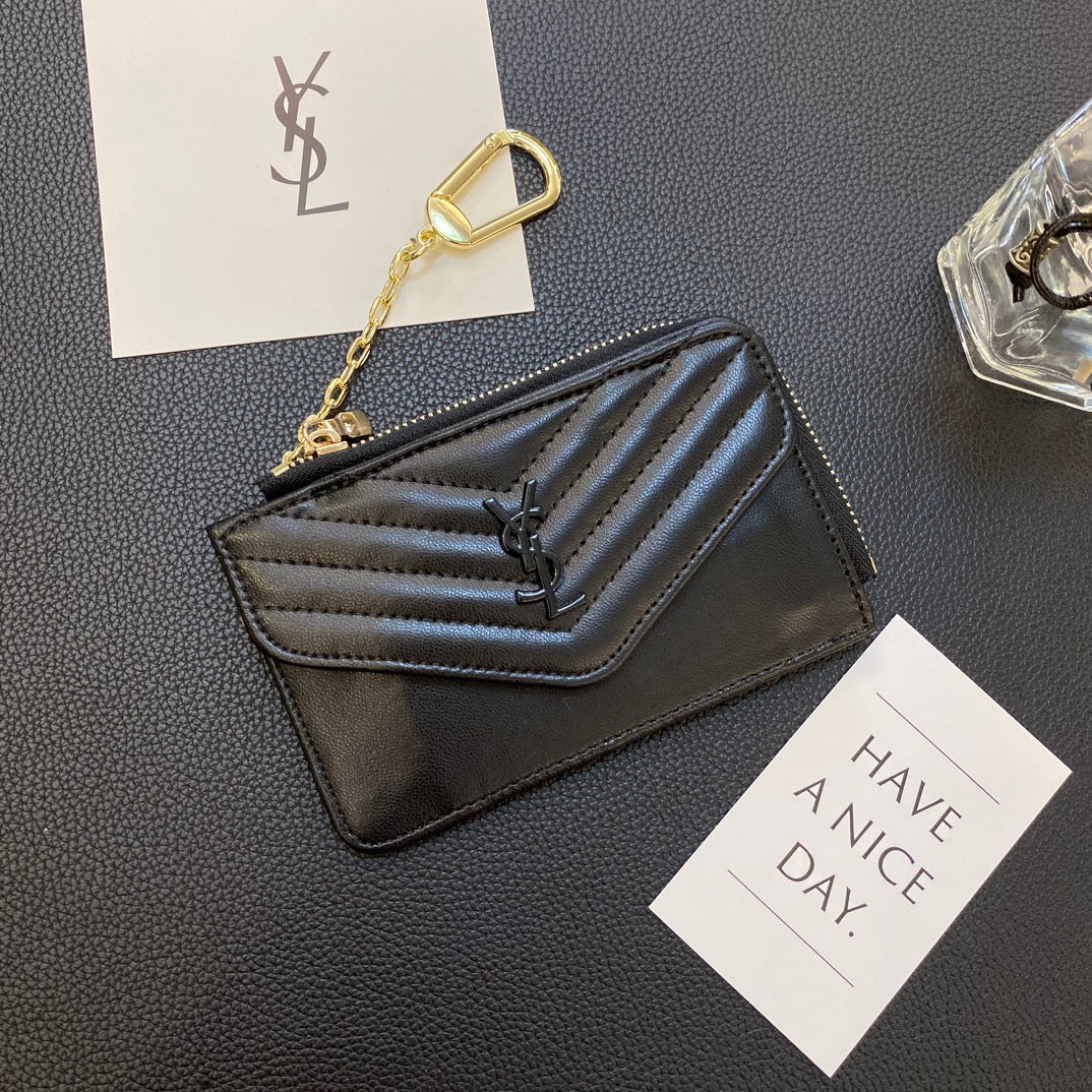 Midnight Elegance: YSL Chain Wallet