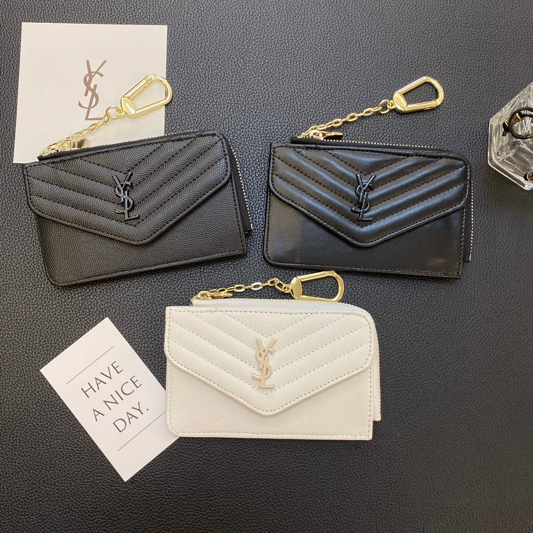 Midnight Elegance: YSL Chain Wallet