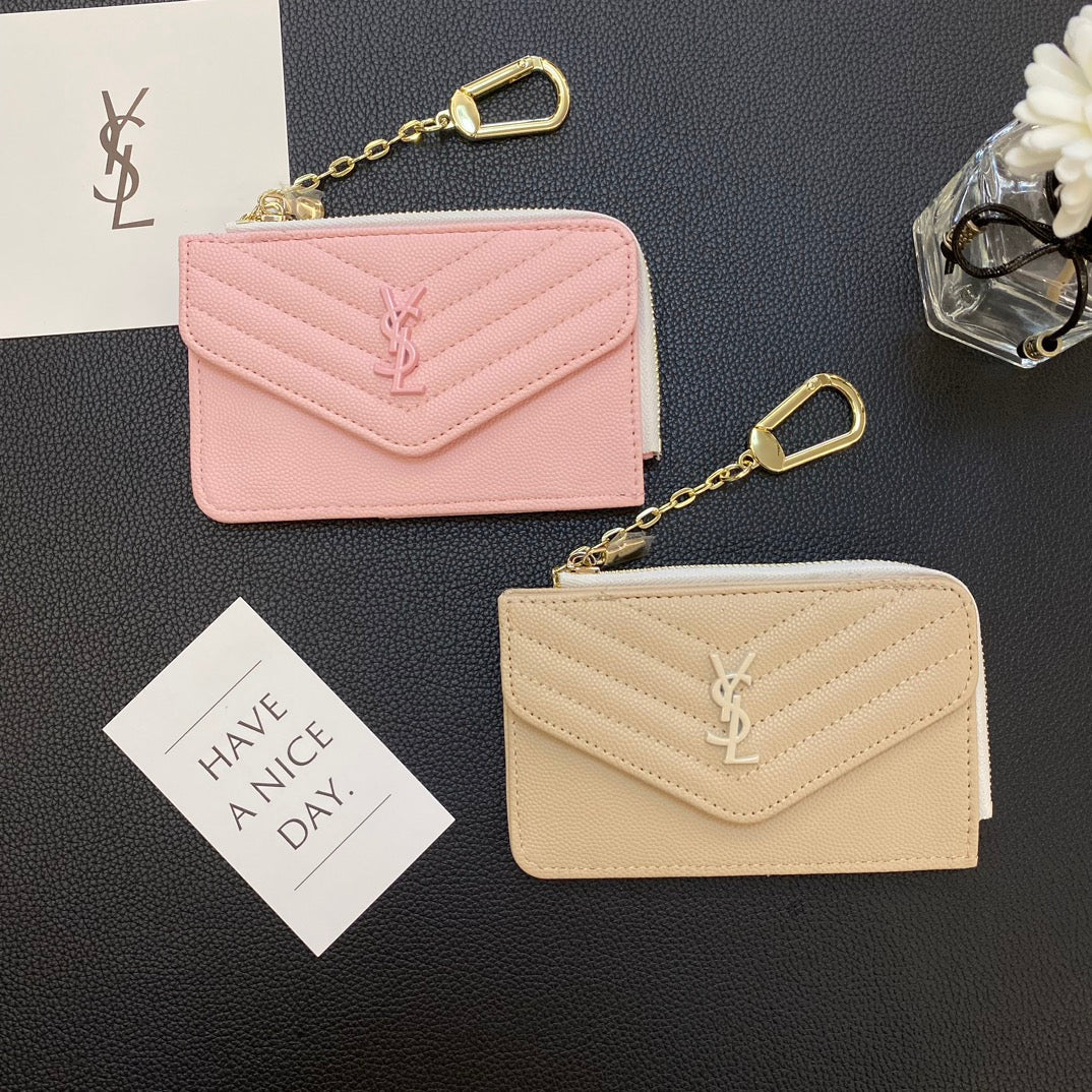 Midnight Elegance: YSL Chain Wallet