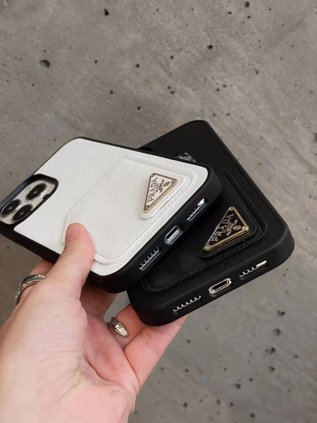 Prada Minimal Luxe iPhone Case with Card Slot