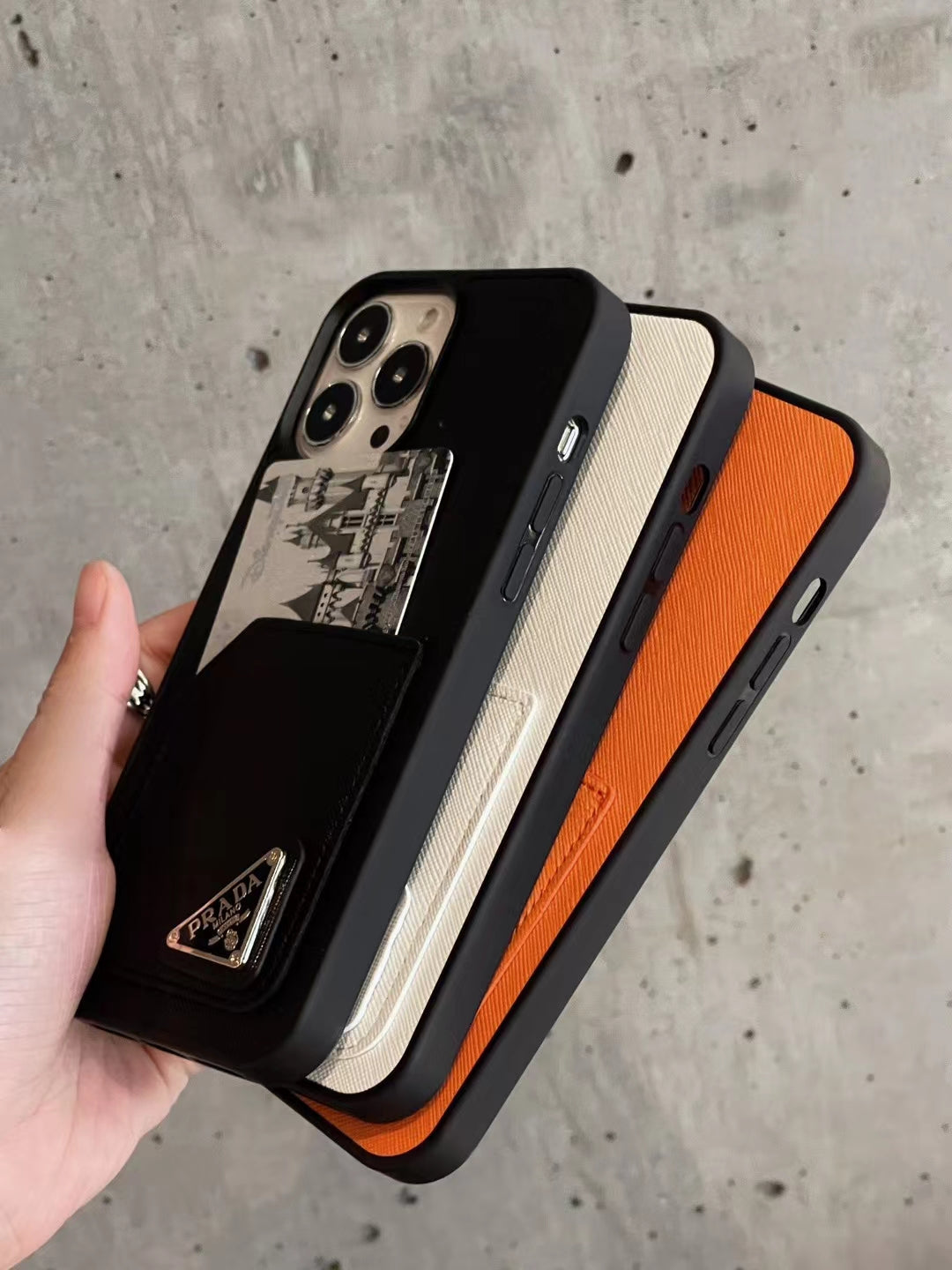 Prada Minimal Luxe iPhone Case with Card Slot