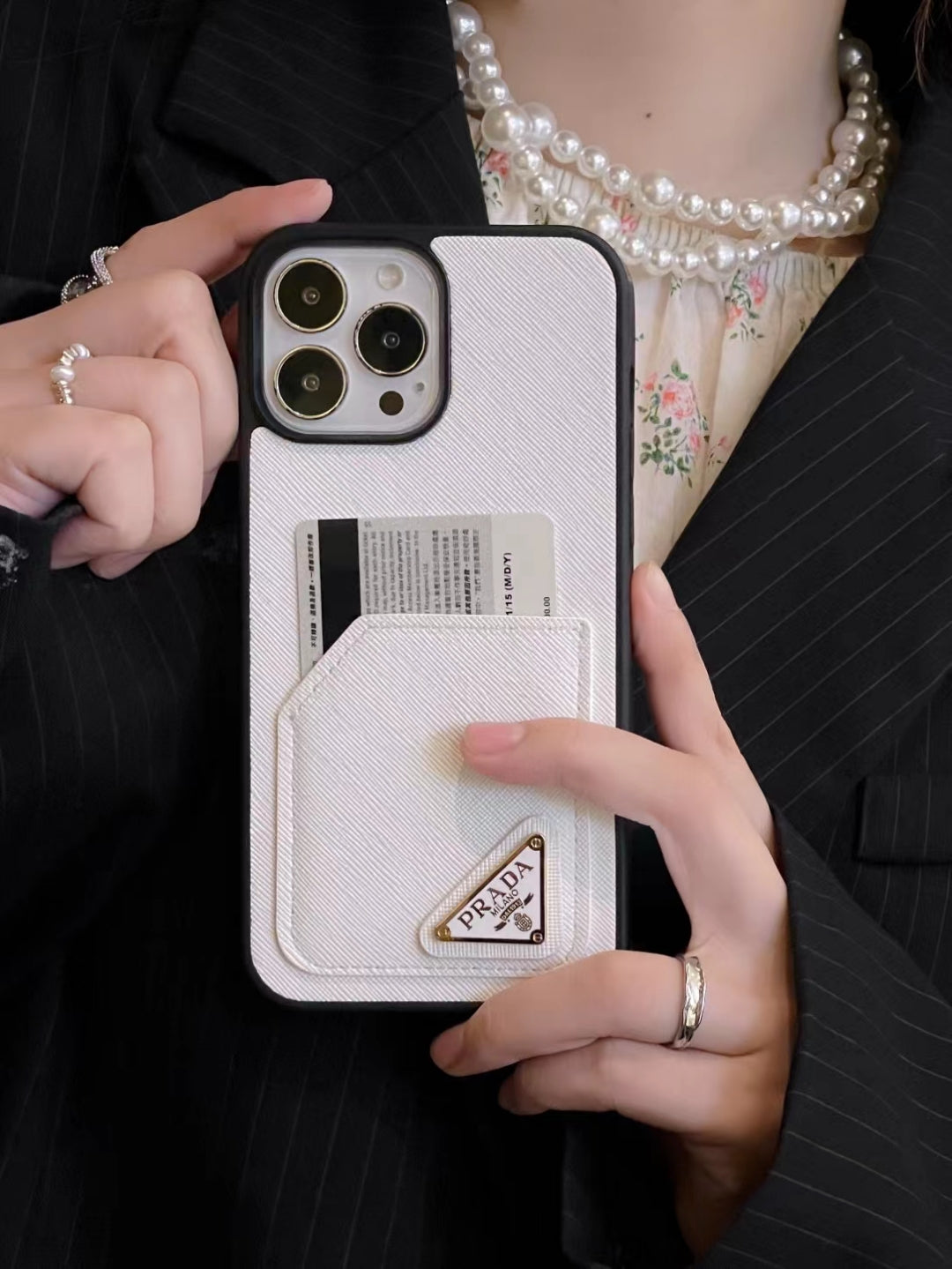 Prada Minimal Luxe iPhone Case with Card Slot