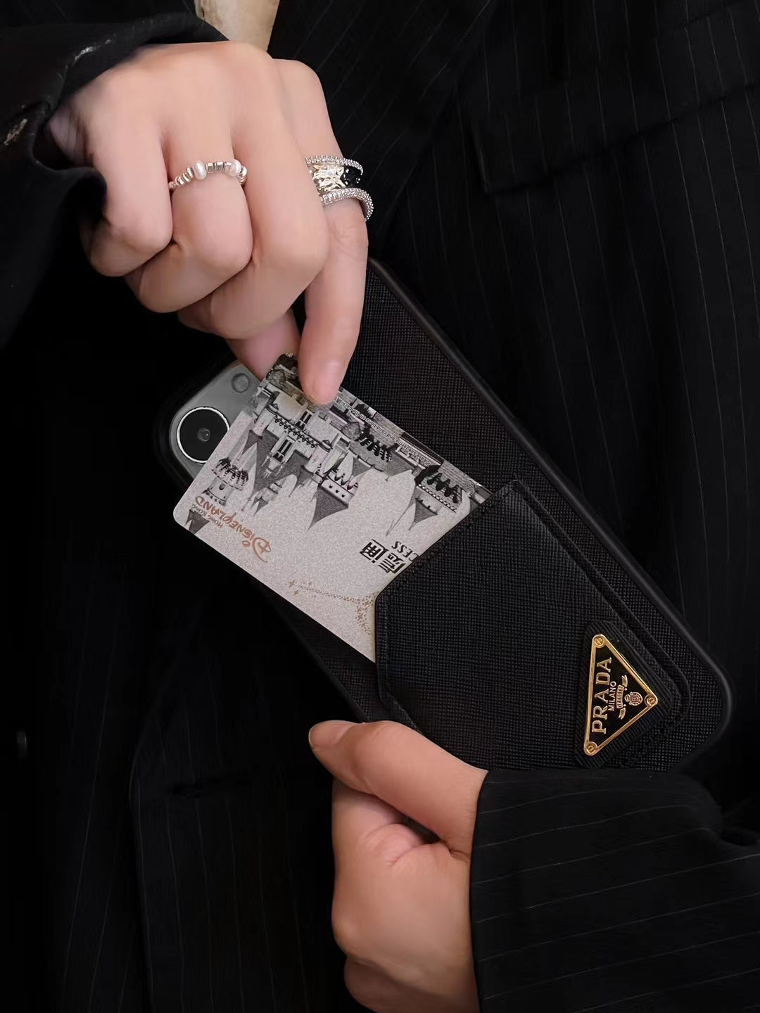 Prada Minimal Luxe iPhone Case with Card Slot