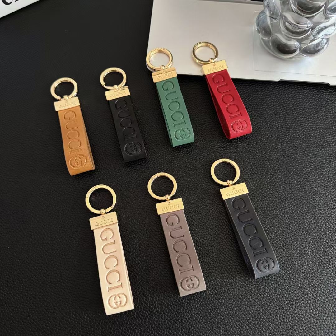 Gucci Leather Logo Keyring