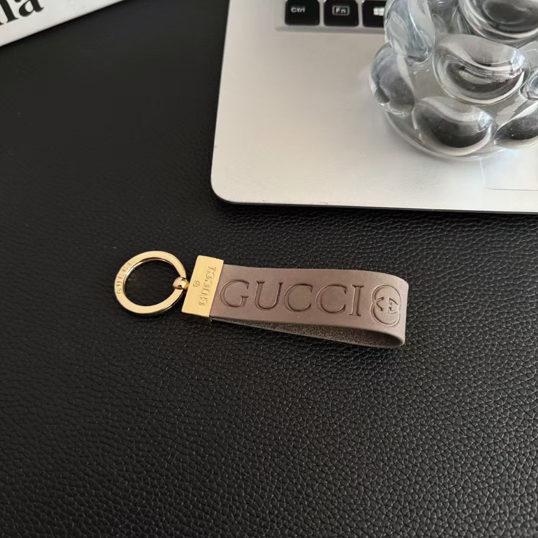 Gucci Leather Logo Keyring