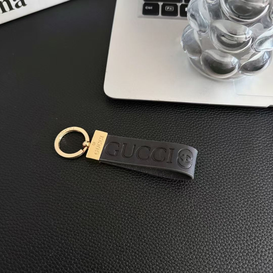 Gucci Leather Logo Keyring