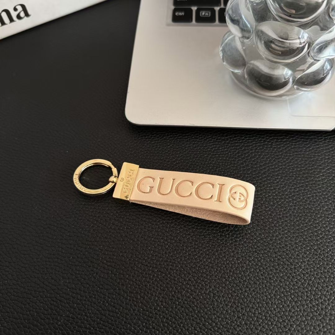 Gucci Leather Logo Keyring