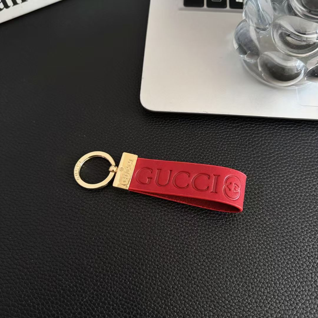 Gucci Leather Logo Keyring