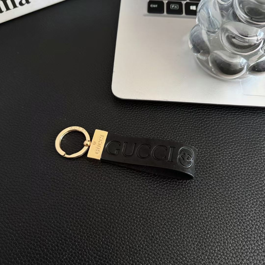 Gucci Leather Logo Keyring