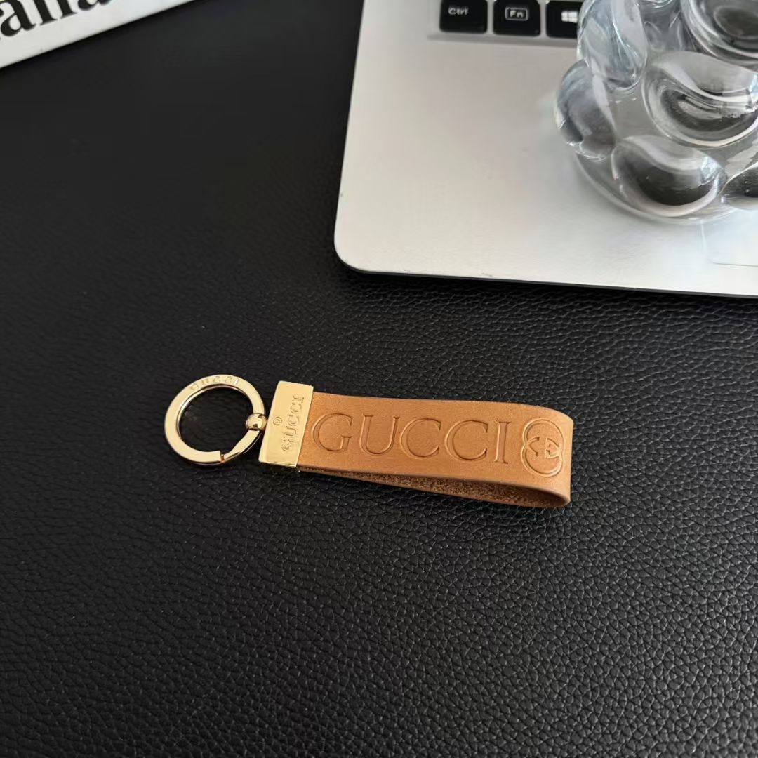 Gucci Leather Logo Keyring