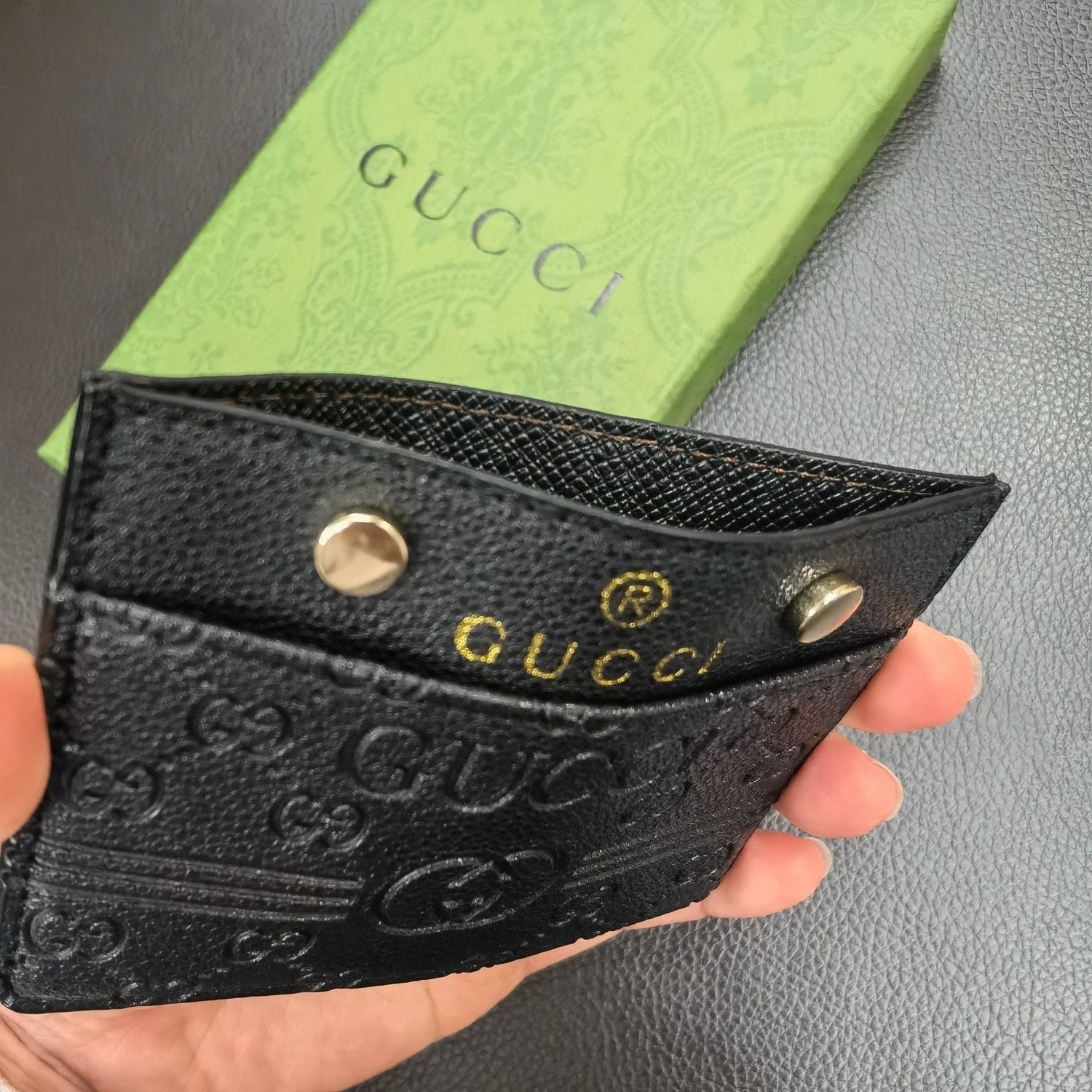 Sleek Signature Gucci Card Case