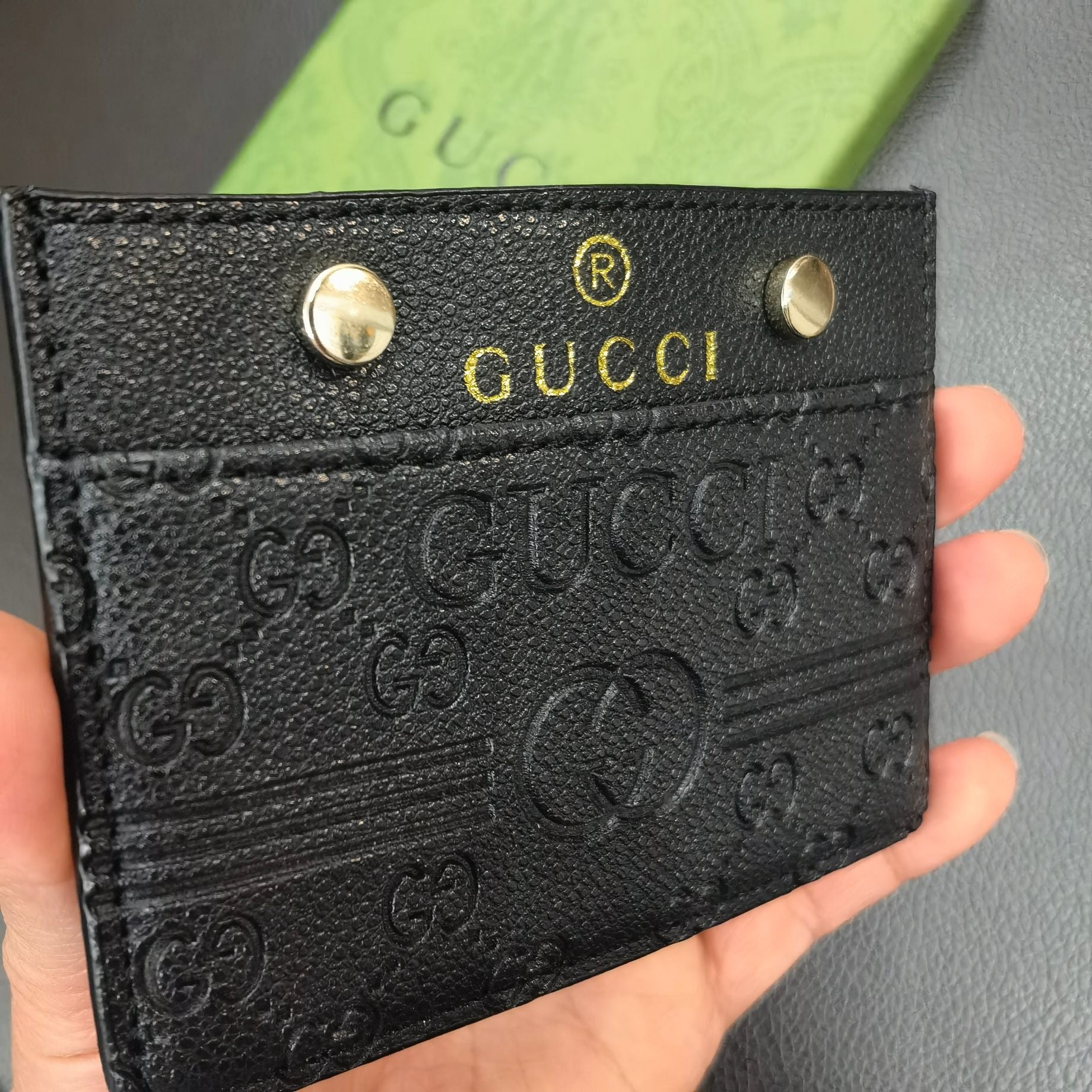 Sleek Signature Gucci Card Case