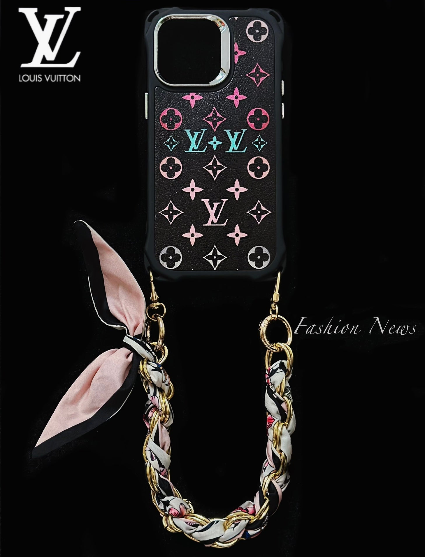 LV Embossed Leather Protective Case with Handgrip