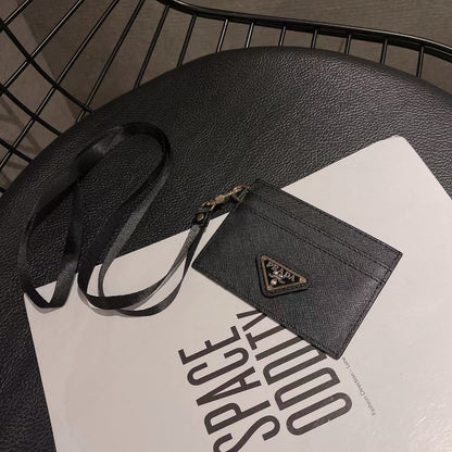 Prada Leather Slim Wallet Card Case - Iconic Elegance in Your Pocket