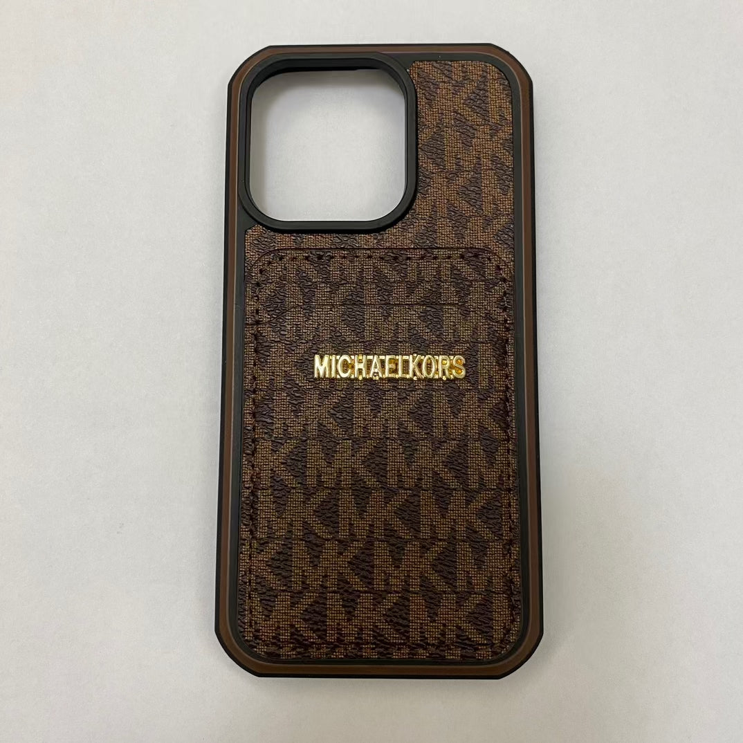 Michael Kors Signature Logo iPhone Case With Card Holder