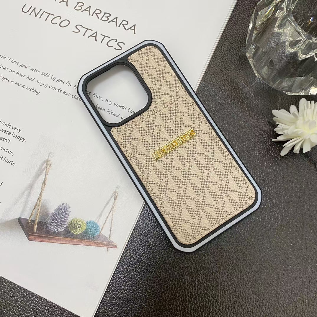 Michael Kors Signature Logo iPhone Case With Card Holder