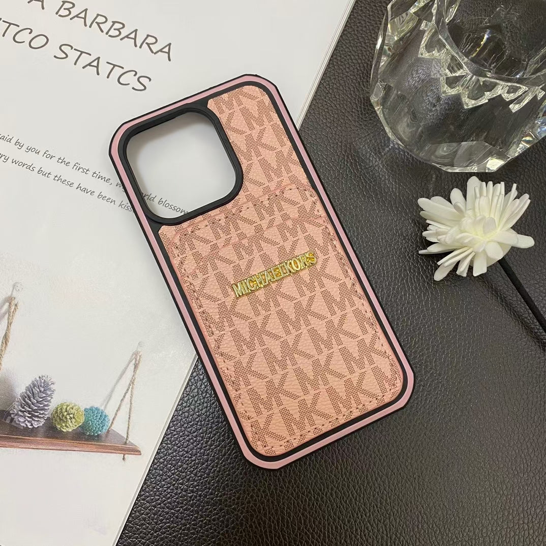 Michael Kors Signature Logo iPhone Case With Card Holder