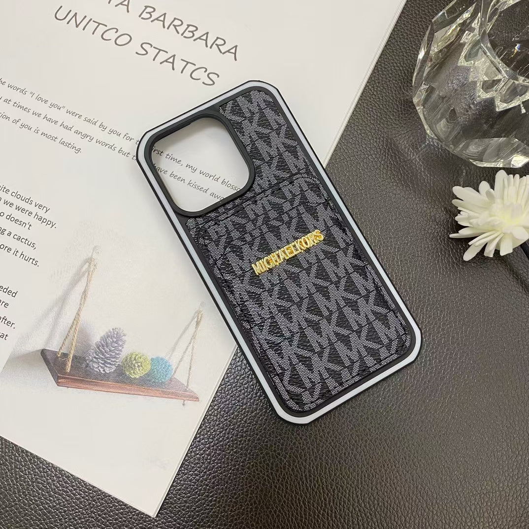 Michael Kors Signature Logo iPhone Case With Card Holder