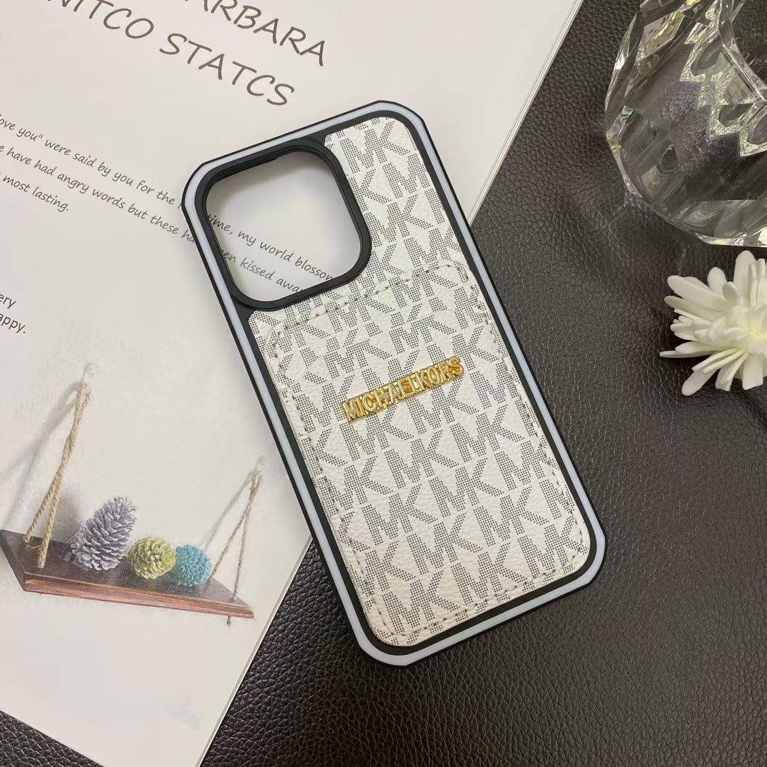Michael Kors Signature Logo iPhone Case With Card Holder