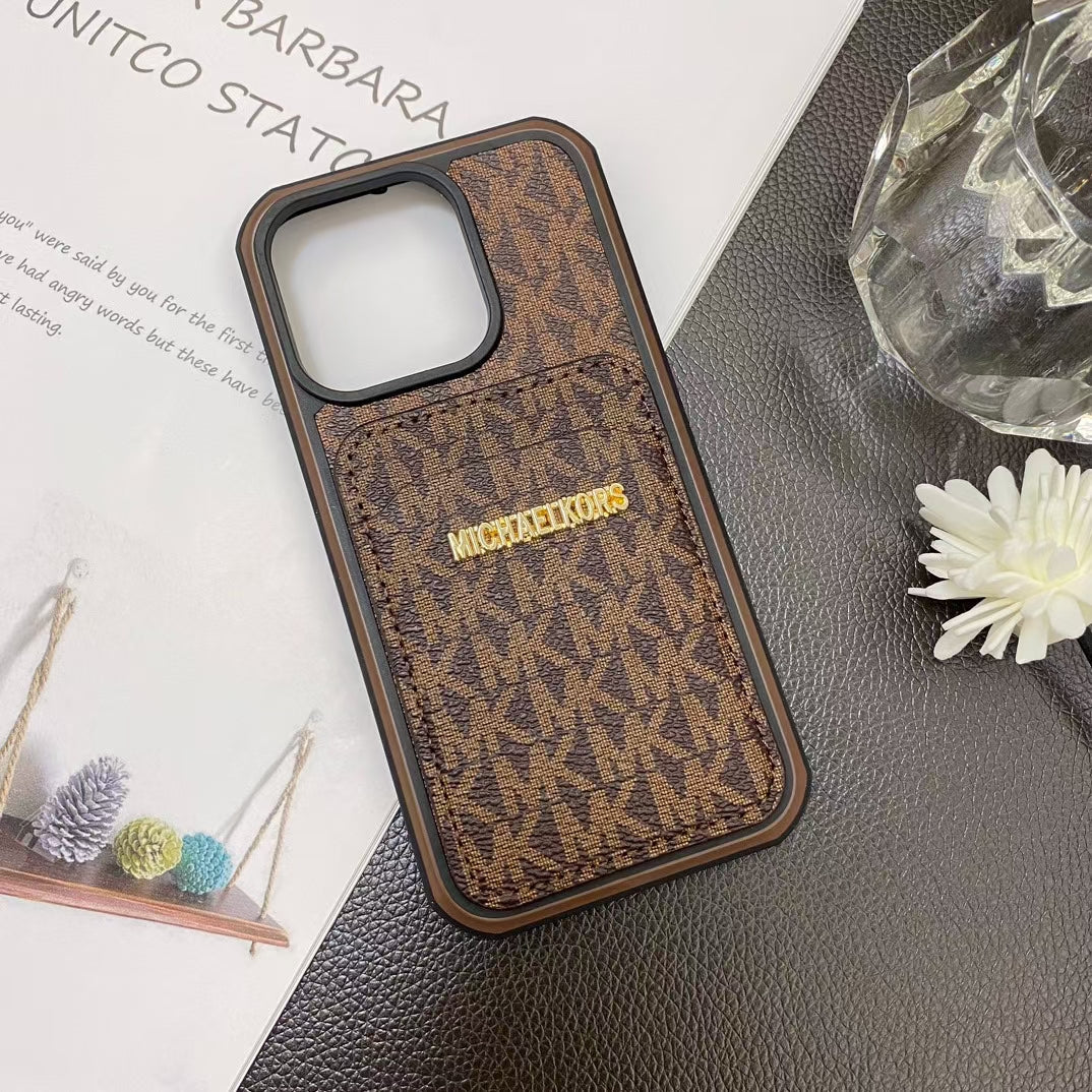 Michael Kors Signature Logo iPhone Case With Card Holder