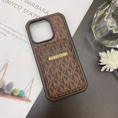 Michael Kors Signature Logo iPhone Case With Card Holder