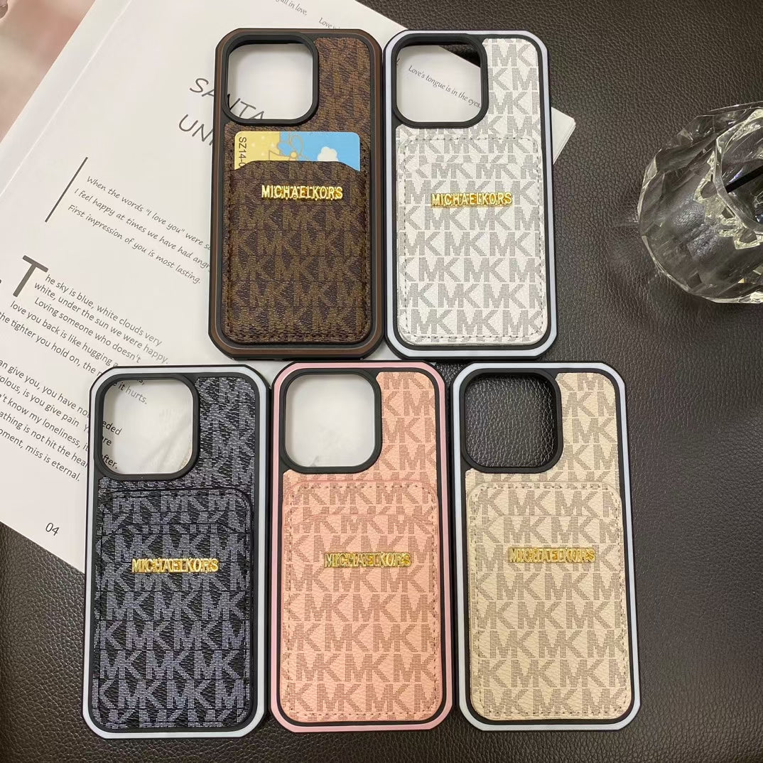 Michael Kors Signature Logo iPhone Case With Card Holder