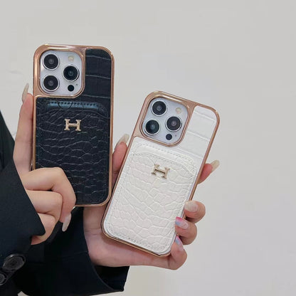 Hermes Luxe iPhone Case with Card Case