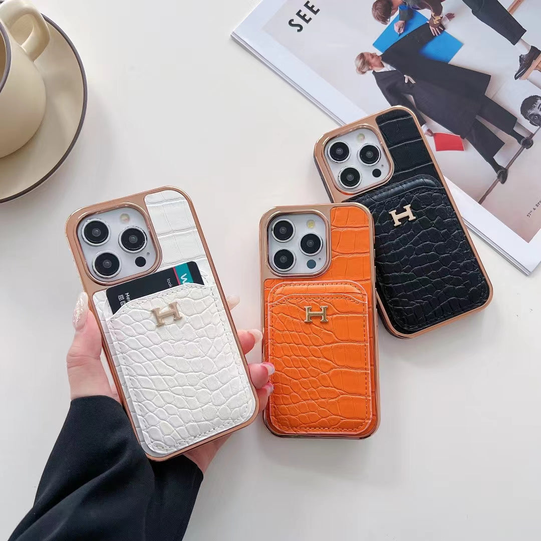 Hermes Luxe iPhone Case with Card Case