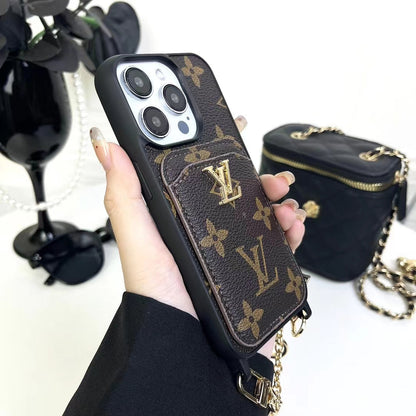 LV LuxeGrip Envelope Phone Case Chic with Chain Charm