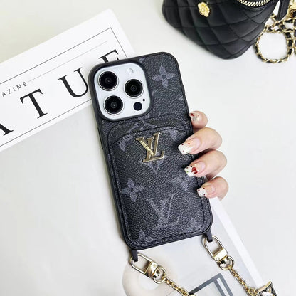 LV LuxeGrip Envelope Phone Case Chic with Chain Charm