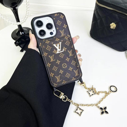 LV LuxeGrip Envelope Phone Case Chic with Chain Charm