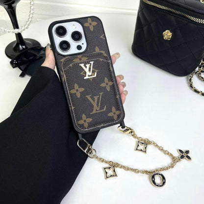LV LuxeGrip Envelope Phone Case Chic with Chain Charm