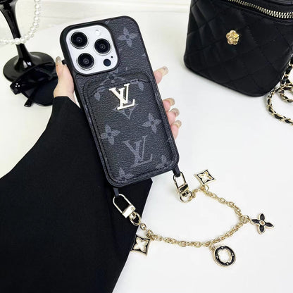LV LuxeGrip Envelope Phone Case Chic with Chain Charm