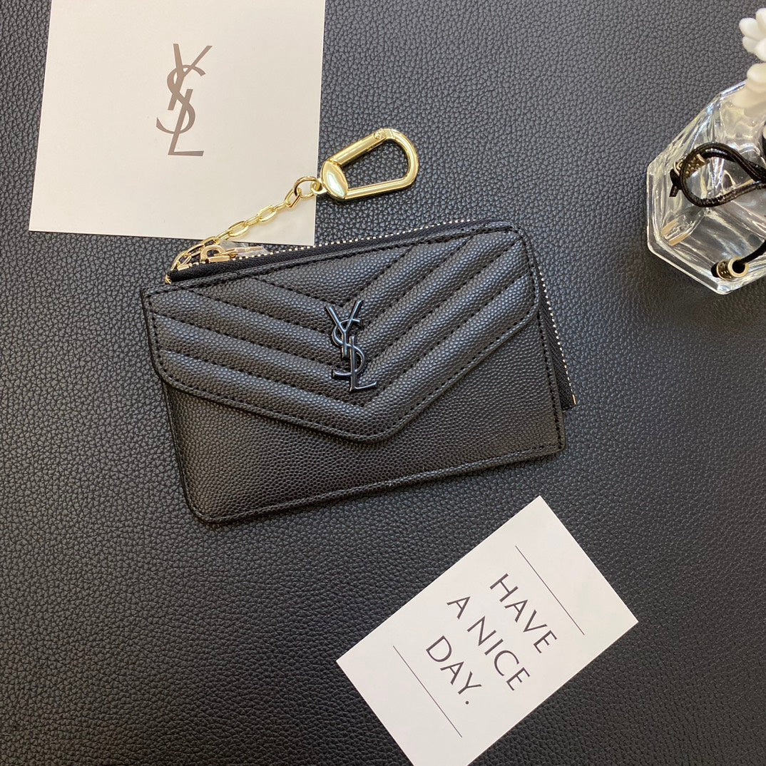 Midnight Elegance: YSL Chain Wallet