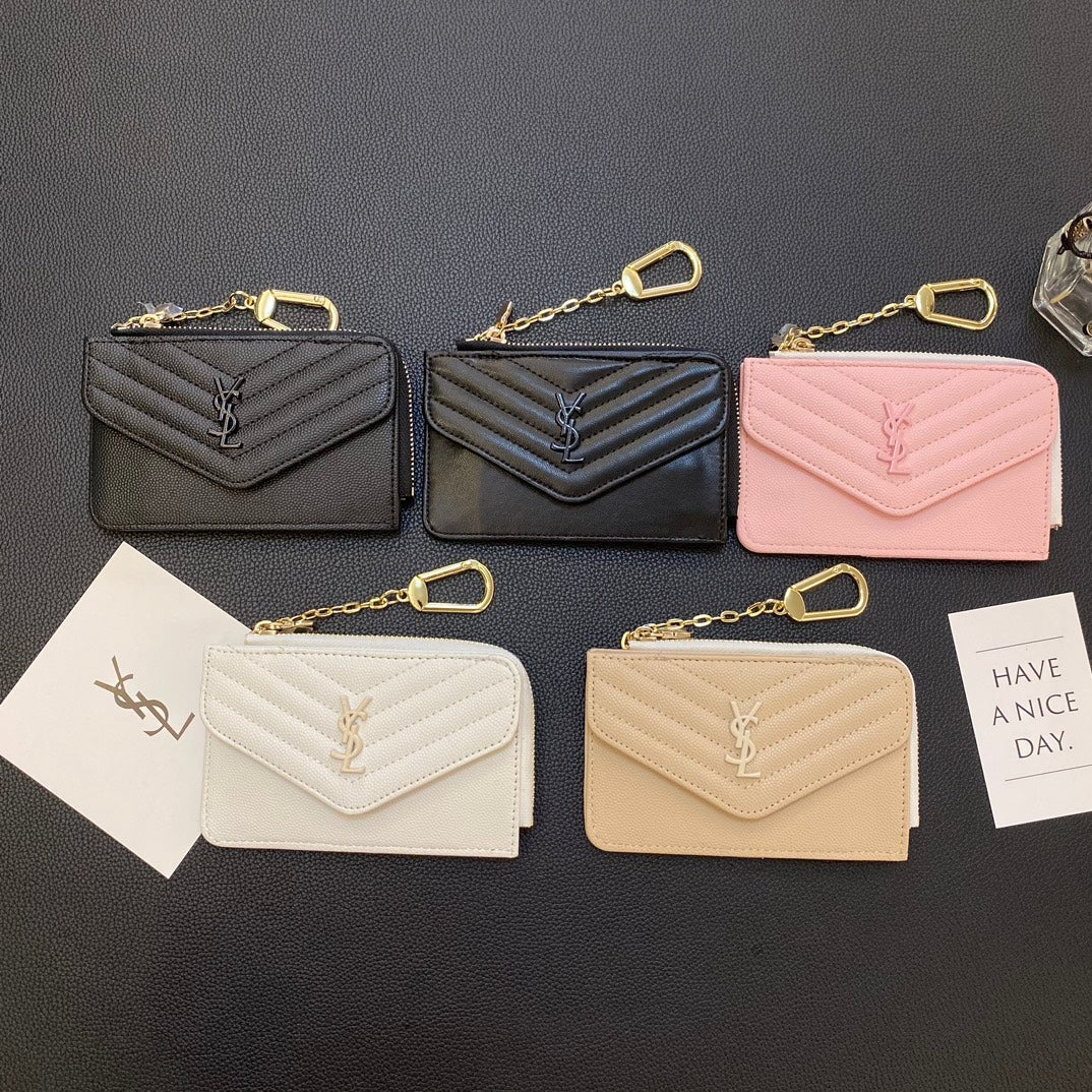 Midnight Elegance: YSL Chain Wallet