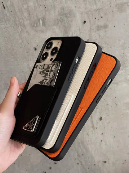 Prada Minimal Luxe iPhone Case with Card Slot